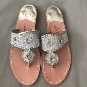 Jack Rogers Glitter Navajo Sandals- Size 6- NEW